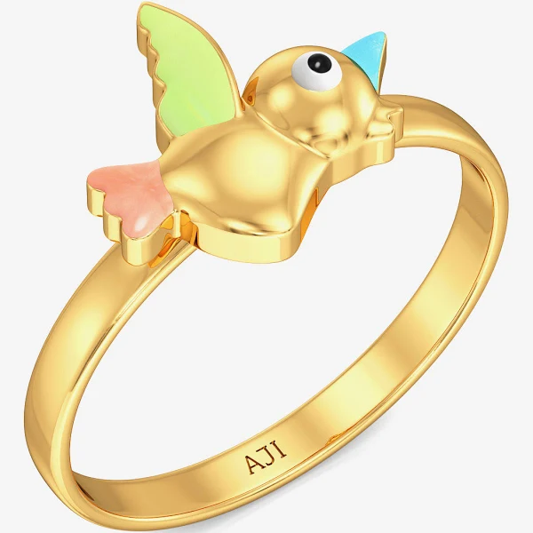 Joyalukkas Sweet Birdy Designer Kid's Gold Ring